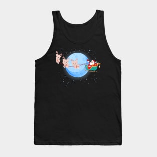 Santa Claus Riding Pig Tank Top